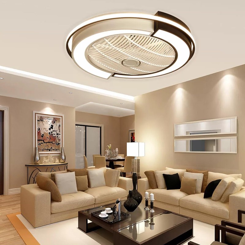 LYNICESHOP 23" Modern Acrylic Ceiling Fan Light Round LED Dimmable