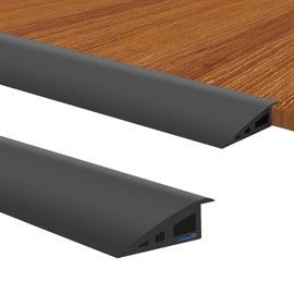 Ruedamann 6.6 Ft Threshold Transition Strip, 1 1/5"~1 2/5" Rise Rubber Threshold Ramp, Overlap Edge Reducer, Doorway Edge Trim and Mats for Laminate Doorway, Carpet, Floor, Tile