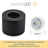 Sweet Led 4 x Surface-Mounted Ceiling Spotlights, 50 mm, Aluminium