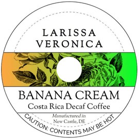 Banana Cream Costa Rica Decaf Coffee (Single Serve K-Cup Pods) (Gourmet, Naturally Flavored, Whole Coffee Beans) (12 pods, ZIN: 571216) - 2 Pack