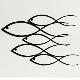 DEKADRON Fish Metal Wall Art, Wall Art For Living Room, Wall Decor, Metal Wall Decor, Wall Art, Living Room Wall Decor, Outdoor Metal Wall Art, Wall Sculptures, (18" W x 12" H / 45x30cm)