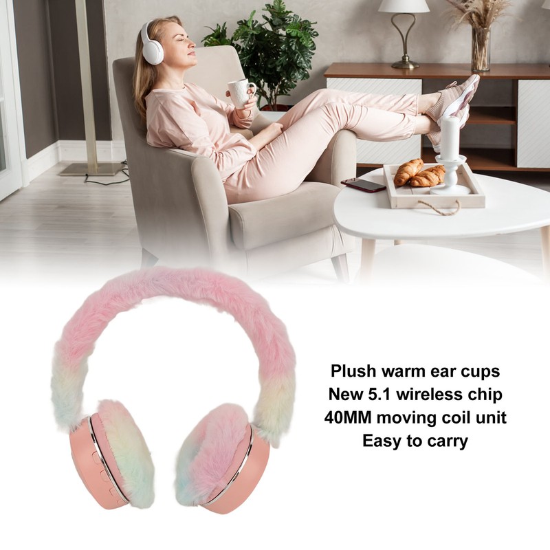 Bluetooth Headset Multifunctional Foldable Cartoon Innovative Plush Warm Earmuff Deep
