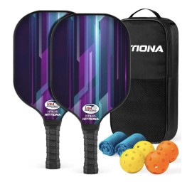 HITTIONA Pickleball Paddles Set of 2 - USAPA Approved Fiberglass Pickleball Set with P...