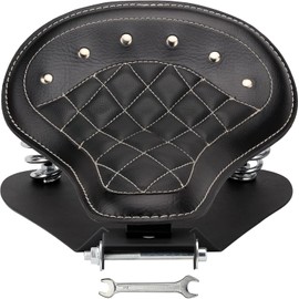 VG MOTO Motorcycle Drive Seat Bobber Solo Seat with Spring Base Mounting Bracket Kit Replacement for Harley Davidson Sportster XL 883 1200 (Black-Rhombus Rivet)