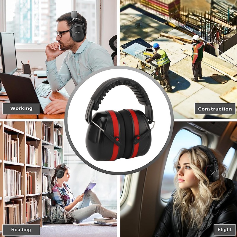 Industrial Earmuffs Noise Blocking Hearing Protection Size Adjustable Folding Ear