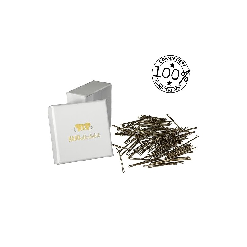 HAARallerliebst Hair Clips (50 Pieces | Gold | 5 cm)