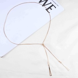 Aneneiceera Vintage Tassel Y Necklace Gold Hollow Out Triangle Pendant Necklace Statement Necklace Adjustable Long Lariat Necklace Slide Tennis Chain Necklace Jewelry for Women and Girls(Gold)