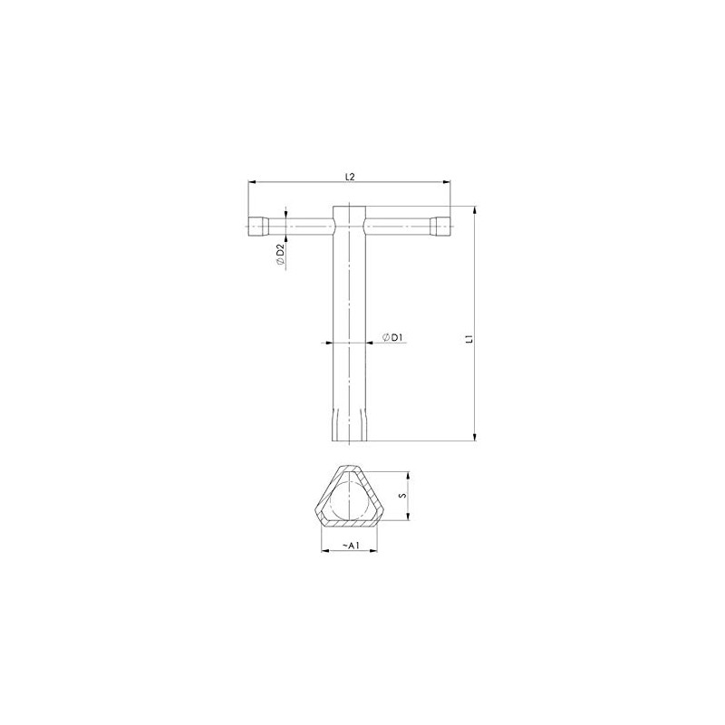 Jürgens Shop Post Key Triangular 16 mm DIN 3223, for