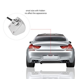 Hlyjoon Car Reversing Camera 170° Wide Angle High Resolution Night Vision Parking Camera 12 V IP68 Waterproof Rear View Camera Supports NTSC and PAL Video System (Silver)