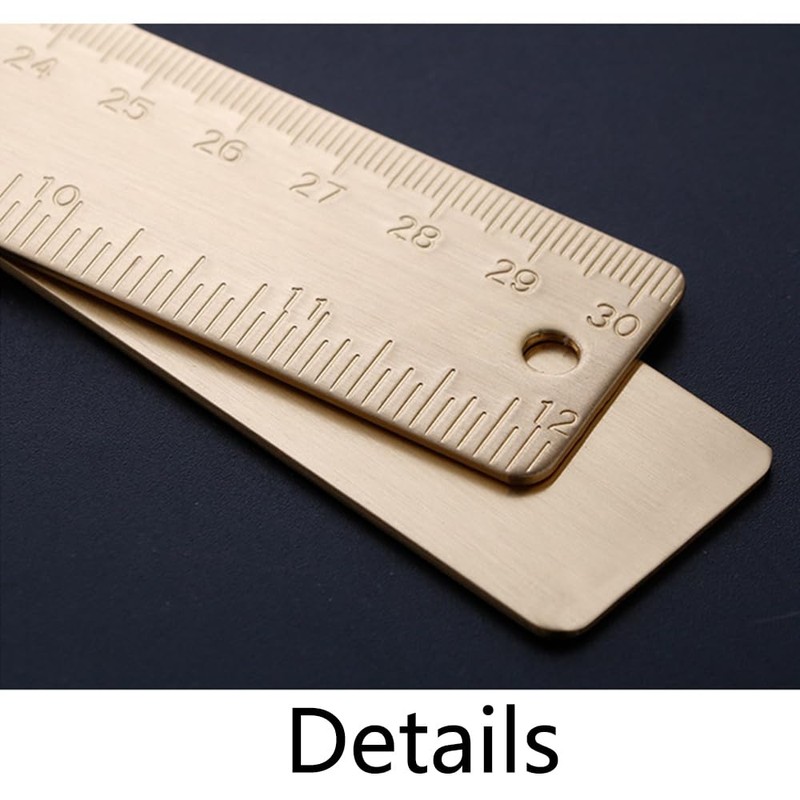30 cm Brass Ruler, Gold Metal Measuring Ruler, Straight Ruler,