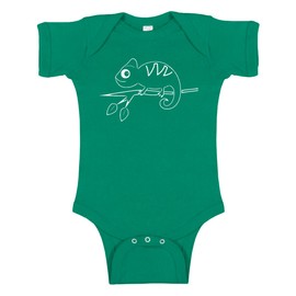 Chameleon Silhouette Baby Bodysuit (0-3 Months/Newborn, Green)