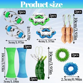 DGMI Anti-Stress Toy Set of 12 Fidget Toys, ADHD Toy, Fidget Spinner Toy, Fidget Toys, Adults, Anti-Anxiety Gifts, Anti-Stress for Children and Adults