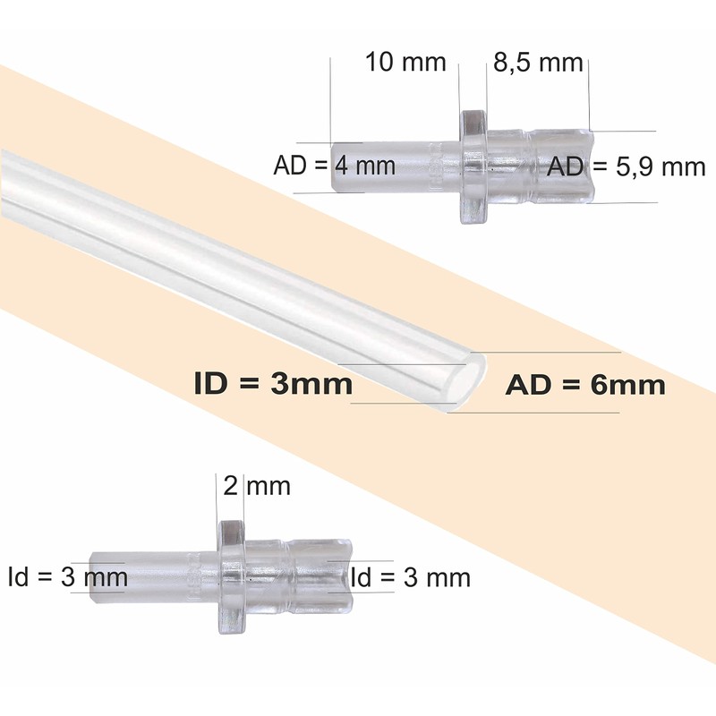 Milk Hose 3x & Connection Nipple 6x for Fully Automatic