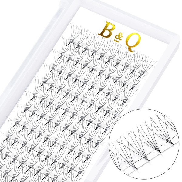 B&Q Ready-to-Use Fan Eyelashes, 5D-C, 0.07-10, Pointed Base, Eyelash Extensions,