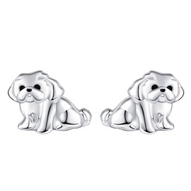 YAFEINI Shih Tzu Gift 925 Sterling Silver Shih Tzu Stud Earrings Shih Tzu Dog Jewelry for Women Shih Tzu Lovers