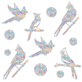 Tiz Tlloz Window Decals for Bird Strikes - Anti-Collision Window Clings - Prismatic Non Adhesive Vinyl Rainbow Window Stickers to Save Birds from Glass Collisions, JDQC-Cardinal27