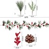 DearHouse 6FT Berry Pine Christmas Garland with Spruce Cypress Berries
