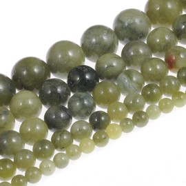 Natural Stone Beads 10mm Southern Jade Gemstone Round Loose Beads Crystal Energy Stone Healing Power for Jewelry Making DIY,1 Strand 15"