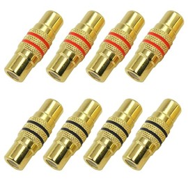 BRIEFCEC RCA RCA Adapter for Jack and Jack, Connector for Audio-Video Cable (8 pcs)