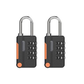 2Pack Combination Lock, 4 Digit Combination Padlock Set, Small Waterproof Padlocks, for School Gym Locker, Sports Locker, Fence, Toolbox, Gate, Case, Hasp Storage(Black)