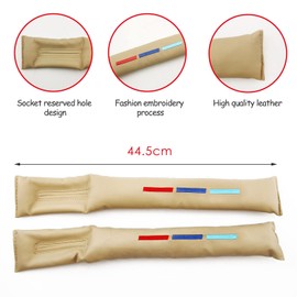 iTGOOS 2PCS Car Seat Gap Pad Fillers,PU Leather Car Seat Gap Filler Pad,Leakproof Hand Brake Gap Filler Pad Suitable For Most Vehicles Stop Dropping Or Losing Things Beige