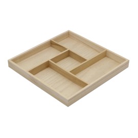 Creative Hobbies 5 Section Wooden Trays – 10" × 10" Square Organizers with Compartments | 2 Pack