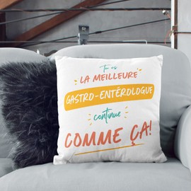 Mugffins Cojín 40x40 cm para ÄRZTIN FÜR VERDAUUNGSMEDIZIN Mujer Relleno Incluído - En Französisch - Tu es le Meilleur Continue Comme ça! - 11 oz / 330 ml - Regalo original y divertido