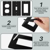 Tondiamo 20 Pcs Black Wall Insulation Gasket Rectangle Wall Plate