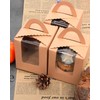Gcardist Brown Cupcake Boxes Single Cupcake Holder Disposable 25 Pieces