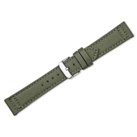 deBeer 20mm Watch Band - Nylon Canvas w/leather lining - Olive Watch Strap