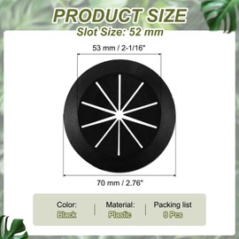 PATIKIL Desk Grommet 2-1/16", 8 Pcs Round Cable Grommet Cord Hole Cover with Adhesive Tape Flexible Table Wire Organizer for Office Home Table Countertop, Black