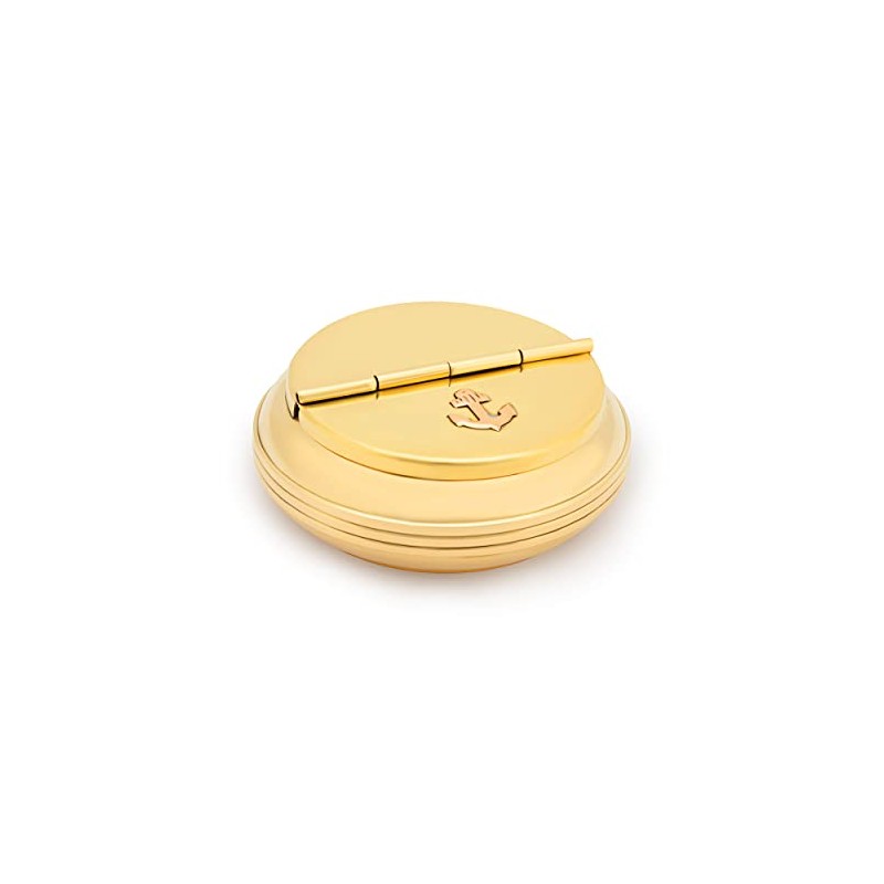 NKlaus 8 cm Round Solid Brass Ashtray 3 cm High