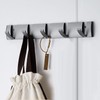Thickened Invisible Hook 5 Hook Wall Mounted Coat Rack Folding