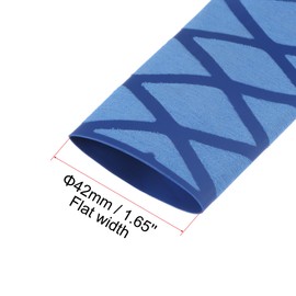 sourcing map Heat Shrink Tubing, 25 mm Diameter, 42 mm, Flat Width, Shrink Ratio 2:1, Double-Walled Heat Shrink Tubing, with Mesh Pattern, 0.5 m Length, Waterproof, PE,