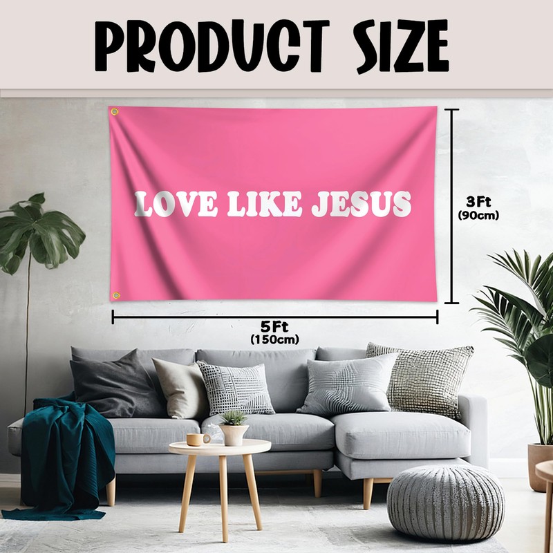 Love Like Jesus Flag 3×5 Ft Double Sided Bible Scripture