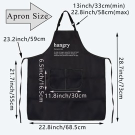 PLITI Hangry Definition Apron Hungry Angry Pun Joke Nerd Gift a State Of Anger Caused By Lack Of Food Apron With Pockets (hangry defin APU)