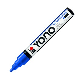 Marabu Yono 12400103053 Marker, Dark Blue 053, Versatile Acrylic Pen with Japanese Bullet Tip 1.5 - 3 mm, Water-based, Non-fading and Waterproof, for Almost All Surfaces