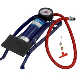 cartrend Cartrend Einzylinder Fu?luftpumpe, fr Auto- und Fahrradreifen sowie andere Objekte, inkl. Standard- und Spezialadapter, Manometer bis 7 bar, 0,2 l Volumen je Hub, Schlauchl?nge ca. 50 cm