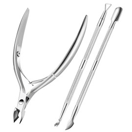 Cuticle Trimmer Cuticle Remover with Cuticle Pusher, XUNXMAS Professional Stainless Steel Durable Pedicure Manicure Tools Cutter Nipper Scissor Clippe