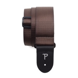 Perri's Leathers Ltd- Guitar Strap-Nylon- Brown- Leather Ends-Adjustable- For Acoustic/Electric/Bass Guitars (NWS20-92)