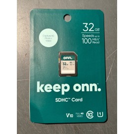 Keep Onn 32GB Class 10 U1 SDHC Flash Memory Card up to 100MB/S read speed New