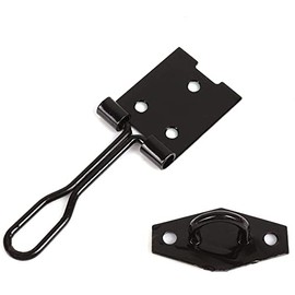 Merriway® BH01747 Hasp and Wire Staple, 75mm (3 inch)- Black Japanned