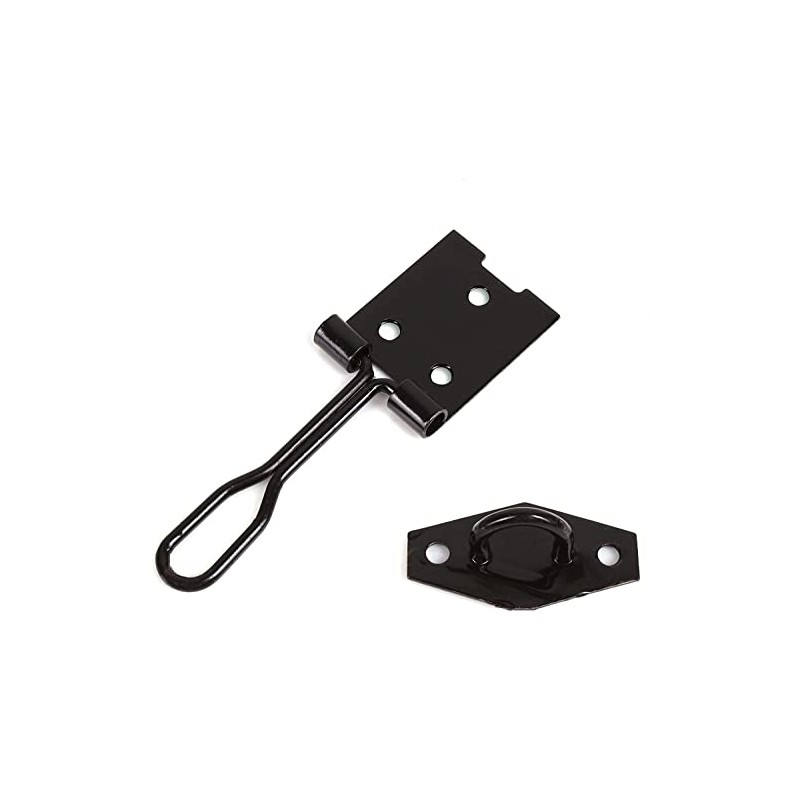 Merriway® BH01747 Hasp and Wire Staple, 75mm (3 inch)- Black