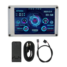 3.5in Computer Temp Monitor Dual USB PC Sensor Panel Display for AIDA64 PC CPU GPU RAM HDD Data Monitor for RasPi for Linux
