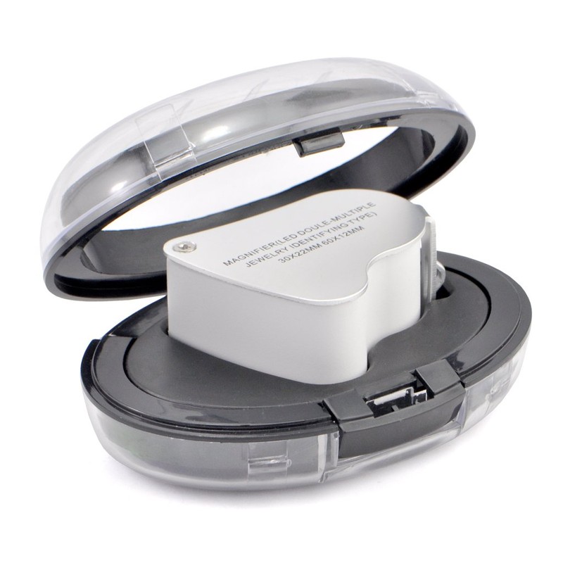 iKKEGOL 30x 60x Dual Lens Jewelers Eye Loupe Illuminated LED