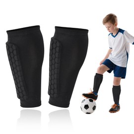 LUOJINYI 1 Paar schienbeinschoner Kinder Fussball, schienbeinschoner socken mit Wabenpads, schienbeinschoner socken, Lange Atmungsaktive Elastische, Geeignet für Skifahren, Radfahren, Bergsteigen (S)
