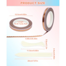 eZAKKA - Lámina de cobre para vidrieras, cinta de cobre conductora de doble cara con vidrieras, manualidades, soldadura con 2 herramientas de aluminio, 8,8 mm x 50 m, estilo B