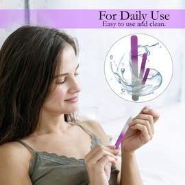 P2P Nails Glass Fingernail Files with Case - Manicure Set for Natural Nails - Double Sided Nail File Stocking Stuffers (Purple)