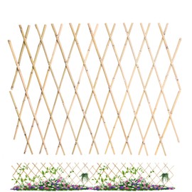 Jollybower 48x72 Inch Expandable Bamboo Trellis, Garden Lattice Fence, Expandable Fence for Climbing Plants, Vines & Ivy,Pet & Dog Barrier（Pack of 1）