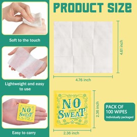 BUAEL Mini Deodorant Body Wipes 100 pieces of Travel deodorant Wipes And Travel Deodorant Individually Wrap Hypoallergenic Underarm Sweating Lemon And Travel To Clean Skin For Female Male Teenagers